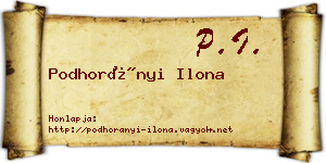 Podhorányi Ilona névjegykártya