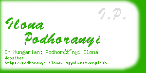 ilona podhoranyi business card